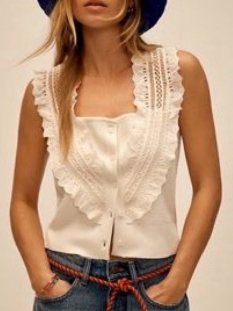 Anthropologie Pilcro Ruffle Sweater Tank New Size Small